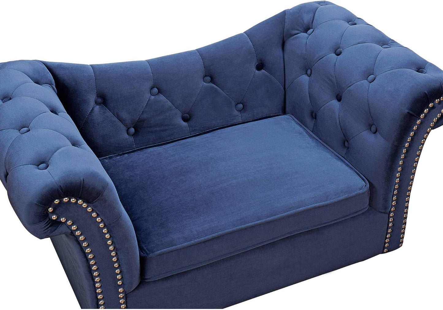 the Dachshund Collection Handmade Waterproof Velvet Upholstered Pet Bed, Navy