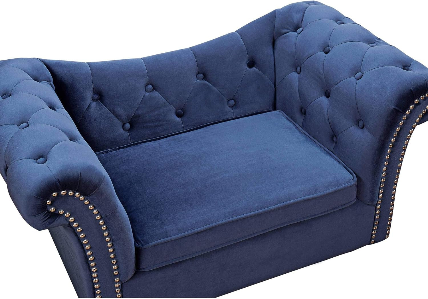 the Dachshund Collection Handmade Waterproof Velvet Upholstered Pet Bed, Navy