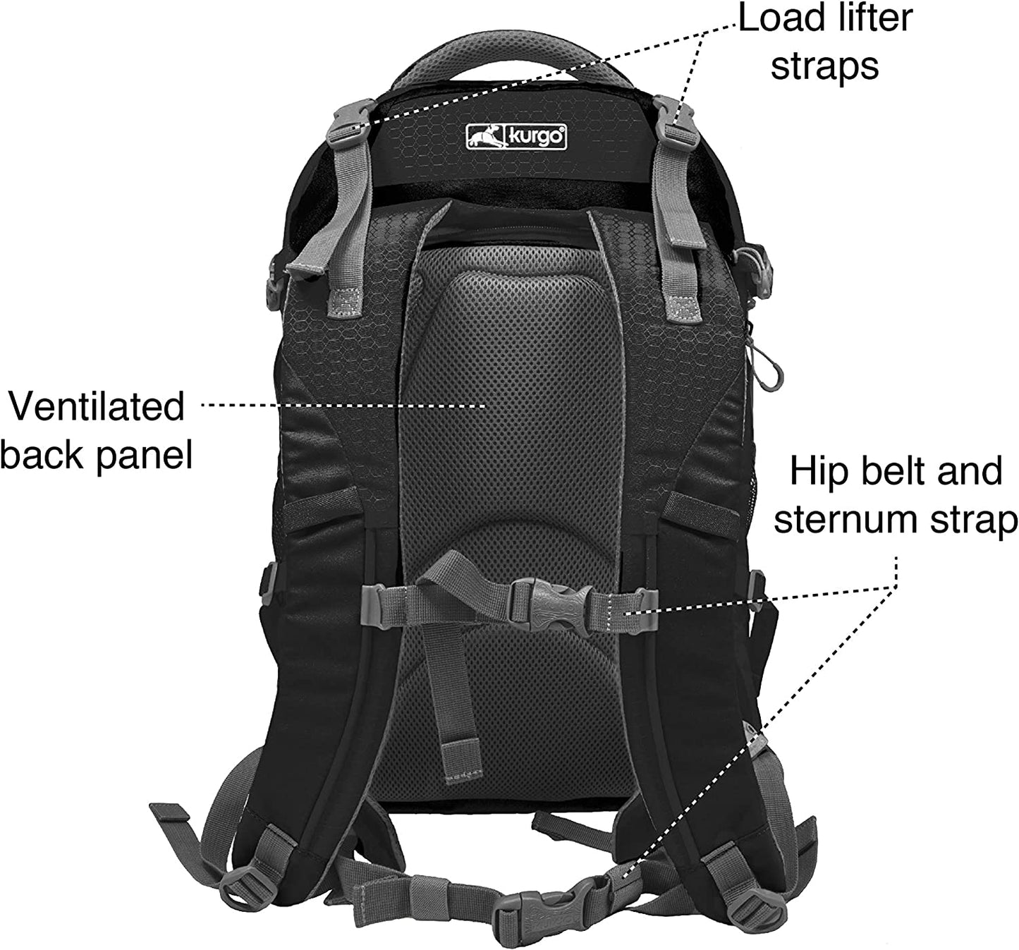 G-Train Dog Carrier Backpack - Comfortable Travel Bag for Pets up to 25 Lbs - Waterproof Bottom - Multi-Compartment Pack - Dog Hiking Gear - Rugged Adventure Backpack - Black