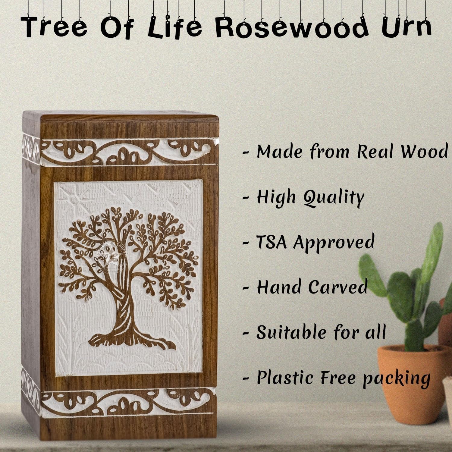 SIC Cremation Urns for Human Ashes - Male & Female, Dad & Mom, Tree of Life & Box Urns, Holds up to 180Lbs