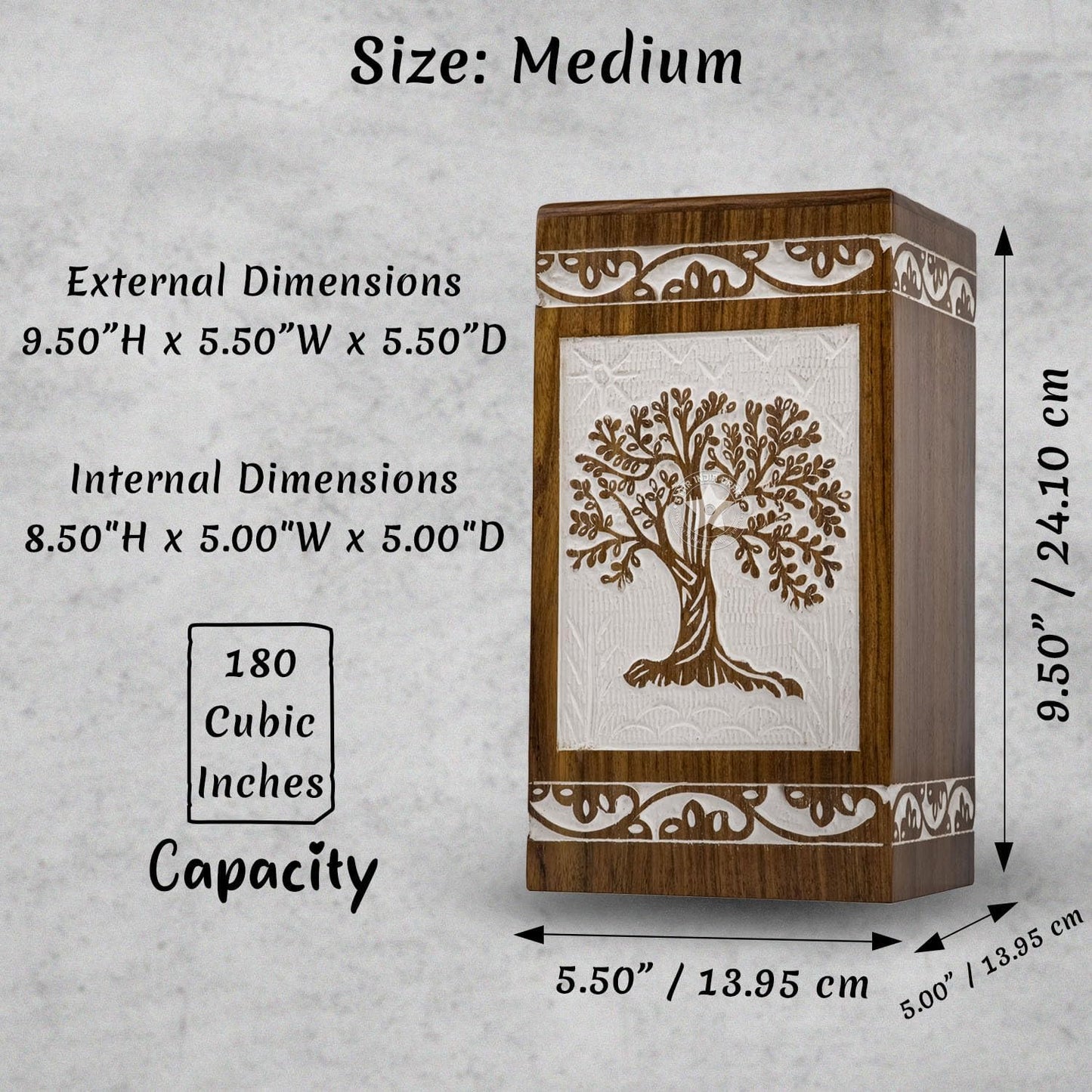 SIC Cremation Urns for Human Ashes - Male & Female, Dad & Mom, Tree of Life & Box Urns, Holds up to 180Lbs