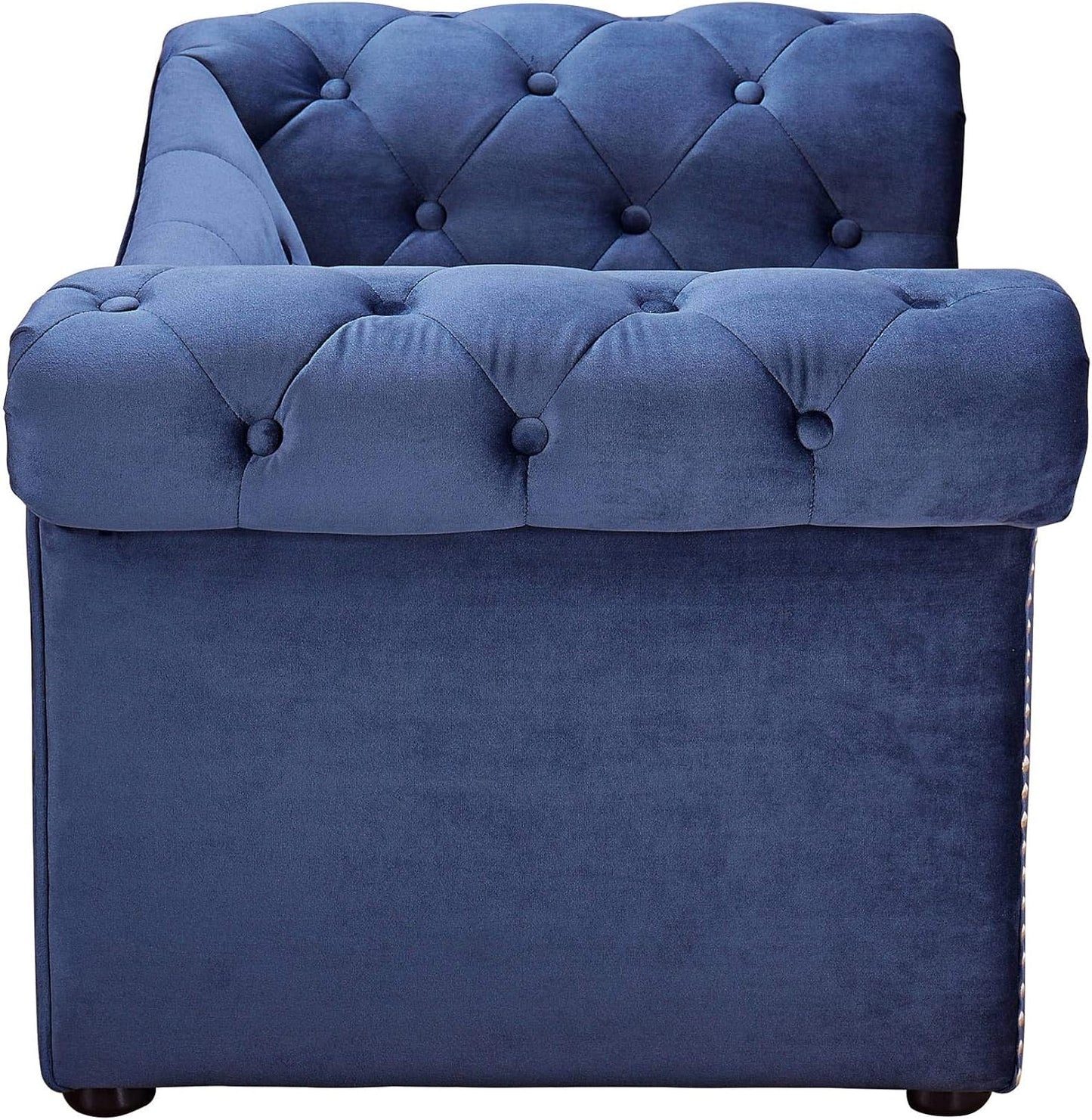 the Dachshund Collection Handmade Waterproof Velvet Upholstered Pet Bed, Navy