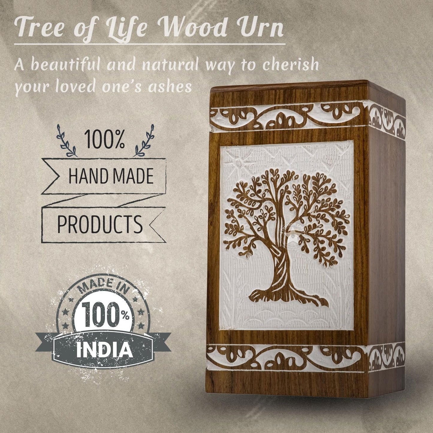 SIC Cremation Urns for Human Ashes - Male & Female, Dad & Mom, Tree of Life & Box Urns, Holds up to 180Lbs