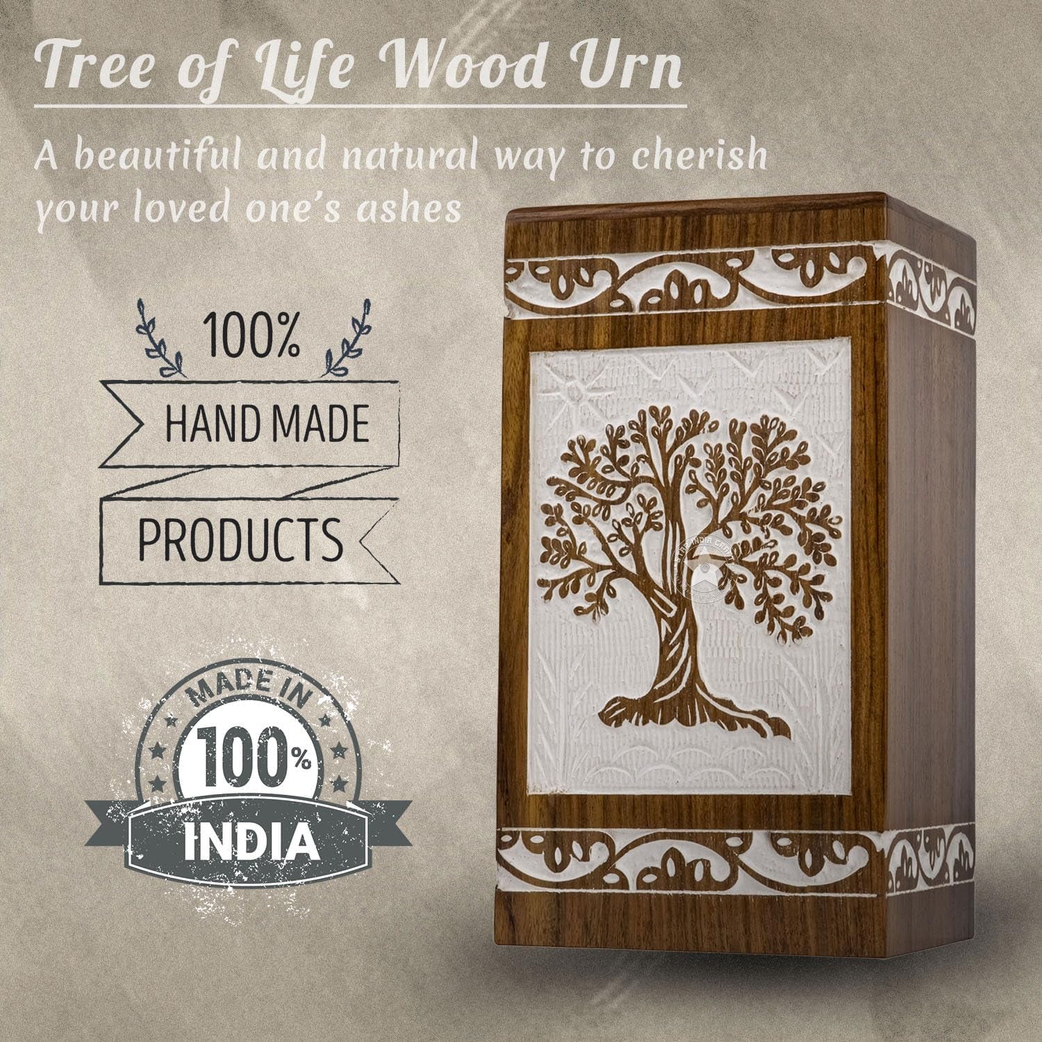 SIC Cremation Urns for Human Ashes - Male & Female, Dad & Mom, Tree of Life & Box Urns, Holds up to 180Lbs