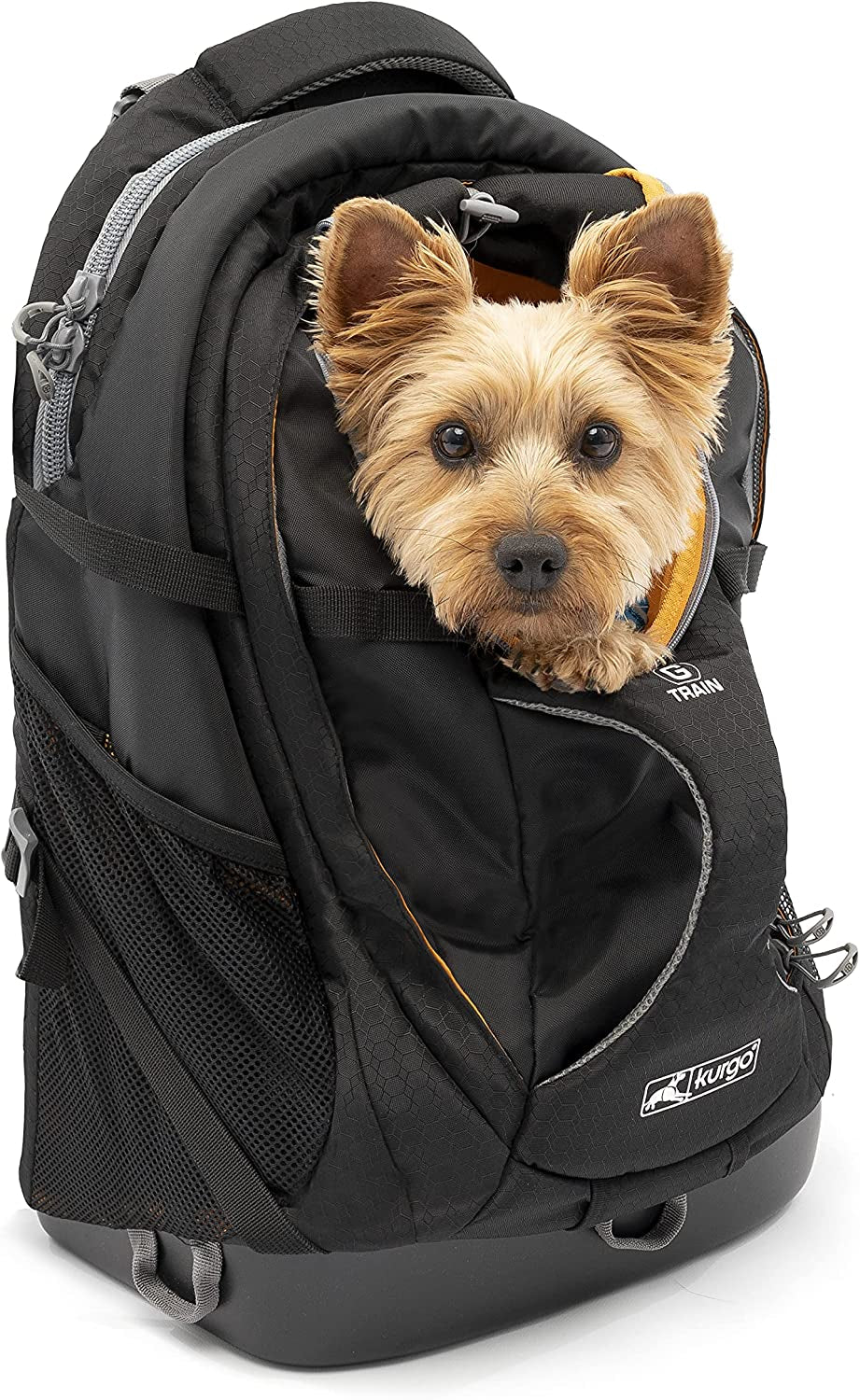 G-Train Dog Carrier Backpack - Comfortable Travel Bag for Pets up to 25 Lbs - Waterproof Bottom - Multi-Compartment Pack - Dog Hiking Gear - Rugged Adventure Backpack - Black
